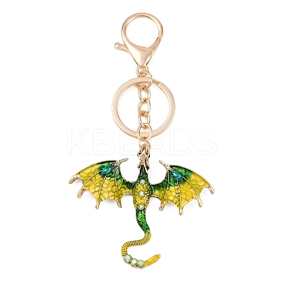 Dragon Alloy Rhinestone Pendant Keychains LS-KEYC-G065-01B-1