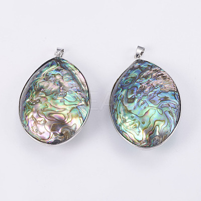 Abalone Shell/Paua Shell Big Pendants SSHEL-L008-15P-1