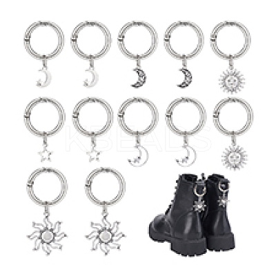 12Pcs 6 Style Alloy Shoes Charms HJEW-PH02120-1
