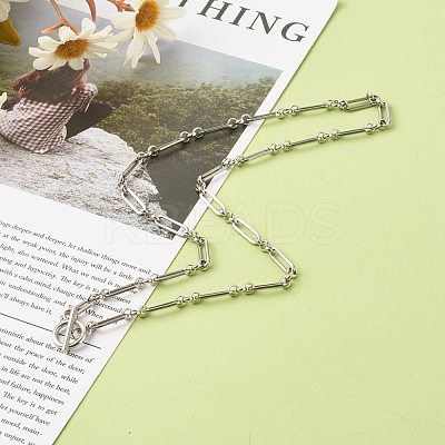 Tarnish Resistant 304 Stainless Steel Figaro Chain Necklace NJEW-JN03567-02-1
