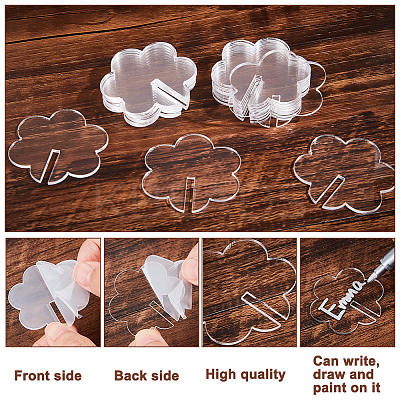 Flower Acrylic Wine Glass Charms Tag AJEW-WH0248-384A-1