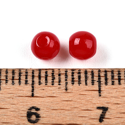 Opaque Solid Color Glass Beads GLAA-N007-4mm-A08-1