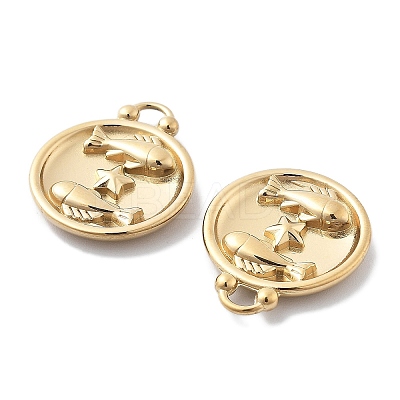 PVD Vacuum Plating 304 Stainless Steel Rhinestone Pendants STAS-R130-01G-08-1