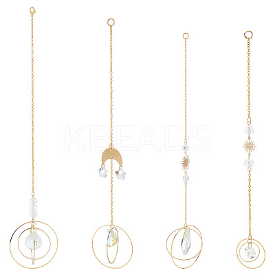 Glass Rhinestone Pendant Decoration HJEW-PH01748-1