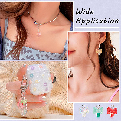 36Pcs 6 Colors Glass Pendants FIND-TA0004-21-1