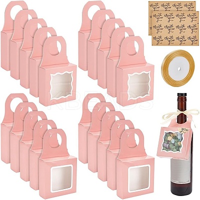 Square Kraft Paper Festival Gift Storage Boxes with Thank You Sticker and Polyester Ribbon CON-PH0003-06-1