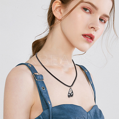 2Pcs Braided Round Leather Cord Necklace Making NJEW-BBC0001-19B-01-1