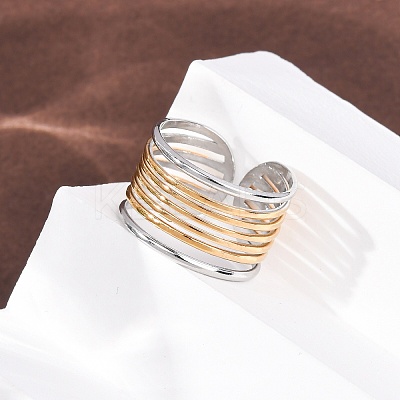 304 Stainless Steel Cuff Open Rings LS-RJEW-H266-04B-GP-1