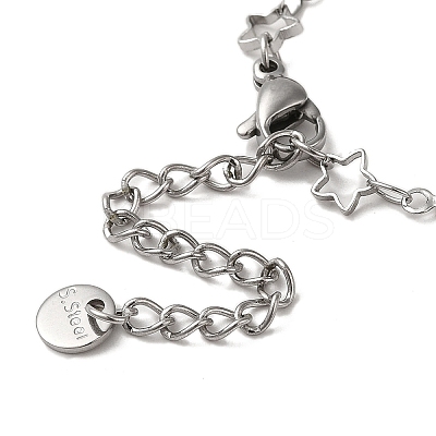 Brass Star Link Chain Bracelets BJEW-L685-03P-1
