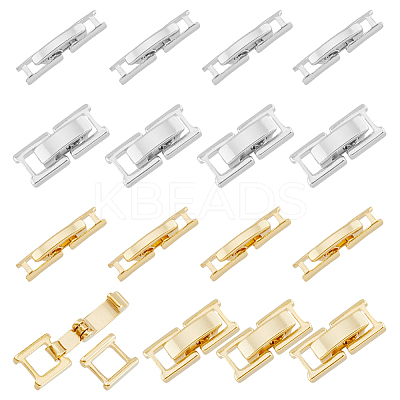 16Pcs 4 Styles Eco-Friendly Brass Watch Band Clasps KK-DC0003-97-1