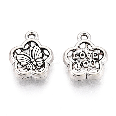 Tibetan Style Alloy Charms TIBE-N013-19AS-1