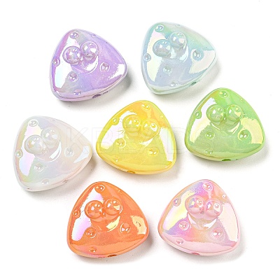 UV Plating Iridescent Acrylic Beads OACR-G039-11-1
