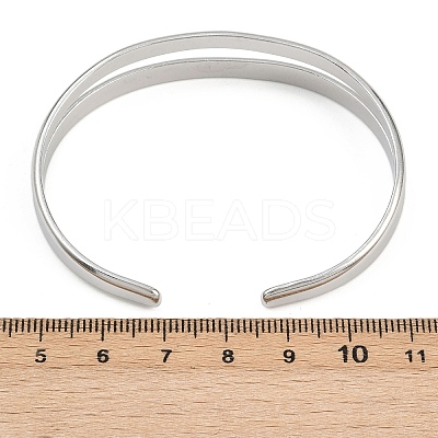 304 Stainless Steel Cuff Bangles for Women BJEW-B147-02P-1