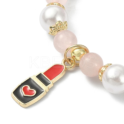 Natural & Synthetic Mixed Gemstone Round Beaded Stretch Bracelet BJEW-JB09588-1