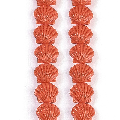 Synthetic Coral Dyed Carved Beads Strands CORA-K009-05A-02-1