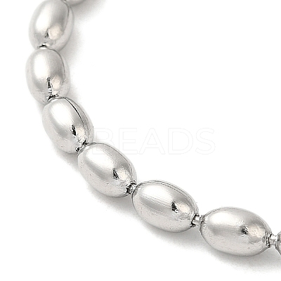 Non-Tarnish 304 Stainless Steel Oval Ball Chain Bracelets for Women BJEW-C046-01P-1