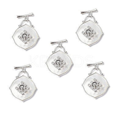 Rhombus Shell Toggle Clasps KK-P223-09P-1