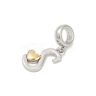 Brass European Dangle Charms LS-KK-Z097-01S-GP-1
