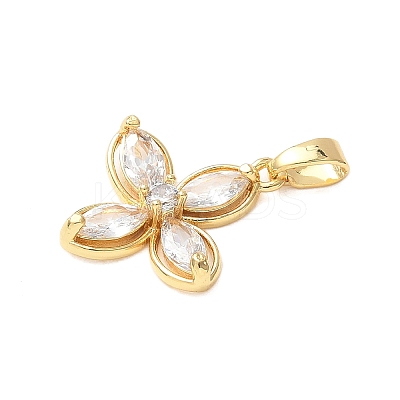 Brass Micro Pave Cubic Zirconia Pendants X-KK-D357-14B-G-1