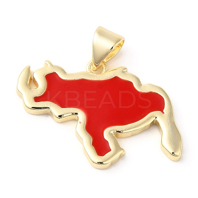 Eco-Friendly Rack Plating Brass Enamel Pendants KK-R143-03A-1