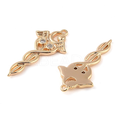 Brass Micro Pave Clear Cubic Zirconia Pendants KK-Q816-16G-1