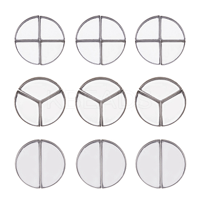 3 Style 2/3/4 Compartments Empty Round Iron Eyeshadow Replacement Box FIND-FH0007-33-1