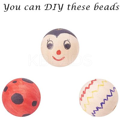 Unfinished Wood Beads WOOD-PH0008-17-1
