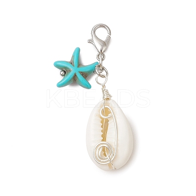 Natural Shell Pendant Decorations HJEW-JM02923-02-1