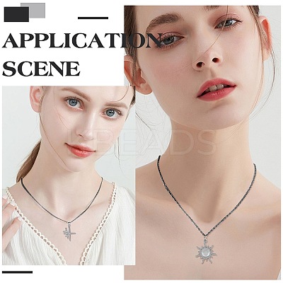 20Pcs 304 Stainless Steel Flat Cable Chain Necklaces Set NJEW-SC0001-28-1