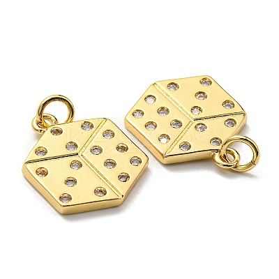 Brass with Cubic Zirconia Pendants KK-K341-19A-G-1