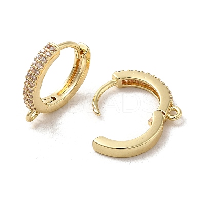 Rack Plating Brass Micro Pave Cubic Zirconia Hoop Findings EJEW-A031-05G-1