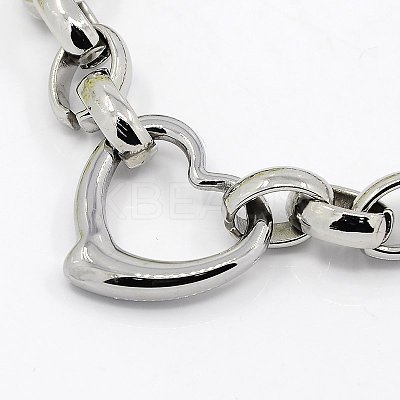 Tarnish Resistant Fashionable 304 Stainless Steel Heart Link Bracelets BJEW-G423-10-1