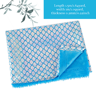 Fishscale Pattern Polyester Fabrics DIY-WH0304-508B-1