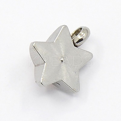 201 Stainless Steel Rhinestone Star Charm Pendants RB-M030-01J-1