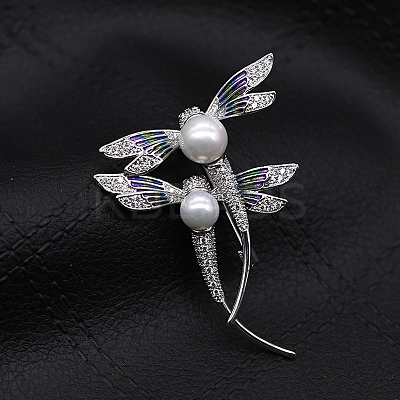 Dragonfly Alloy Rhinestone Brooch PW-WG859D6-01-1