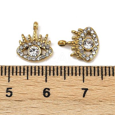 304 Stainless Steel Micro Pave Cubic Zirconia Charms STAS-K302-01B-G-1