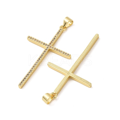 Brass Micro Pave Cubic Zirconia Pendants KK-D426-24B-G-1