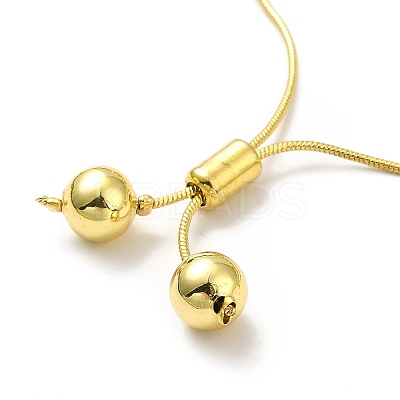 Rack Plating Brass Round Bead Slider Bracelets for Women X-BJEW-M232-01G-E-1