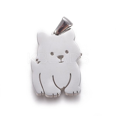 Tarnish Resistant 304 Stainless Steel Puppy Pendants LS-STAS-F219-07P-1