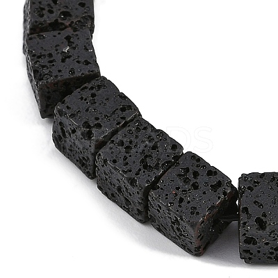 Natural Lava Rock Beaded Stretch Bracelets for Men Women BJEW-G727-01B-1