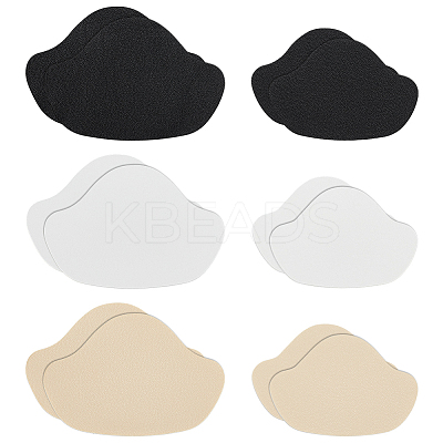 6 Sets 3 Colors PU Leather Self-adhesive Non Slip Shoe Pads AJEW-BC0009-36-1