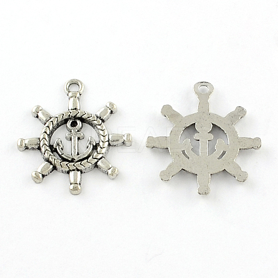 Tibetan Style Zinc Alloy Pendant Rhinestone Settings TIBEP-R334-275AS-RS-1