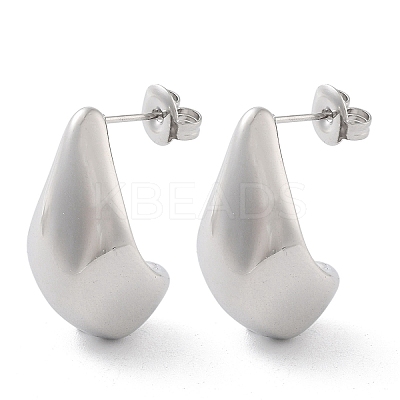 Non-Tarnish 304 Stainless Steel Teardrop Stud Earrrings EJEW-P258-06P-1