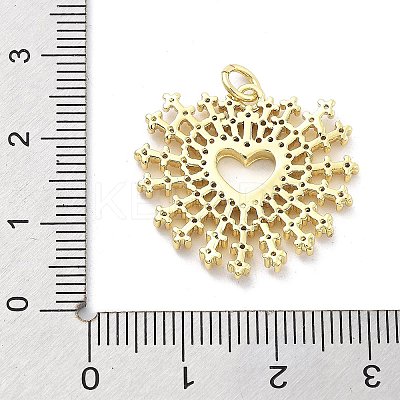 Brass Micro Pave Cubic Zirconia Pendants KK-Q006-35G-03-1
