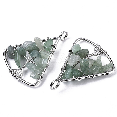 Natural Green Aventurine Big Pendants G-T133-P03F-1