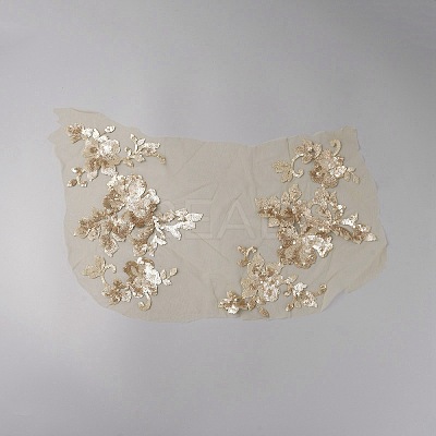 3D Flower Polyester Embroidery Sew on Appliques PATC-WH0016-02A-1
