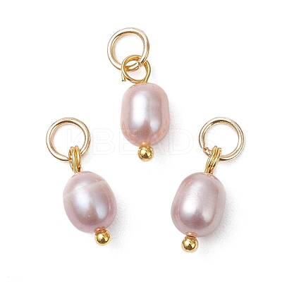 Natural Cultured Freshwater Pearl Rice Charms PALLOY-JF04841-1
