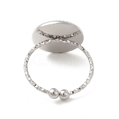 Non-Tarnish 304 Stainless Steel Open Cuff Ring Component STAS-E180-09P-1