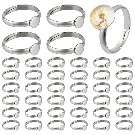 40Pcs 304 Stainless Steel Pad Ring Settings STAS-ME0003-24-1