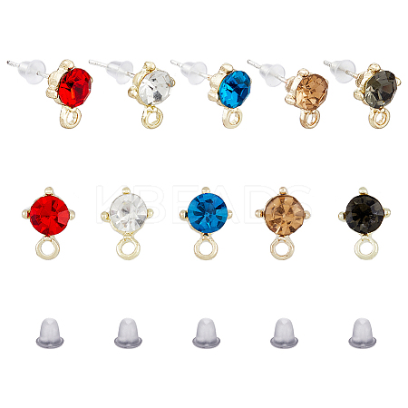 SUPERFINDINGS 40Pcs 5 Colors Alloy Stud Earring Findings FIND-FH0005-77-1